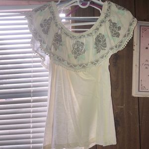 white shirt w flowers